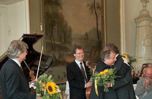 Hariolf Schlichtig, Christoph Richter, András Schiff, Peter Schreier, Schloss Reinhardtsgrimma, 26.06.2005   © M.H. Halberstadt